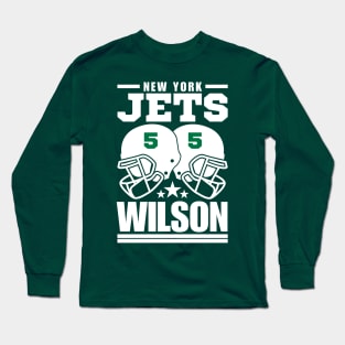 New York Jets Wilson 5 American Football Retro Long Sleeve T-Shirt